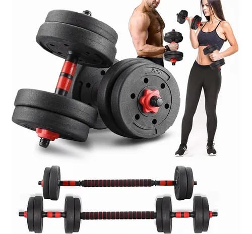 SET DE MANCUERNAS Y BARRAS UNIBLES 15kg